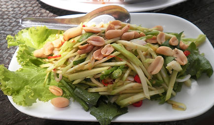 Black Banded Trevally with Spicy Mango Salad - Salaloy Seafood - Rawai Beach