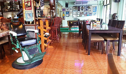 Old style barbers chair on display.