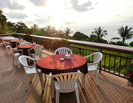 Balcony dining area of Sabai Corner