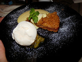 Two Chefs - Apple Pie, homemade vanilla sauce & ice cream.